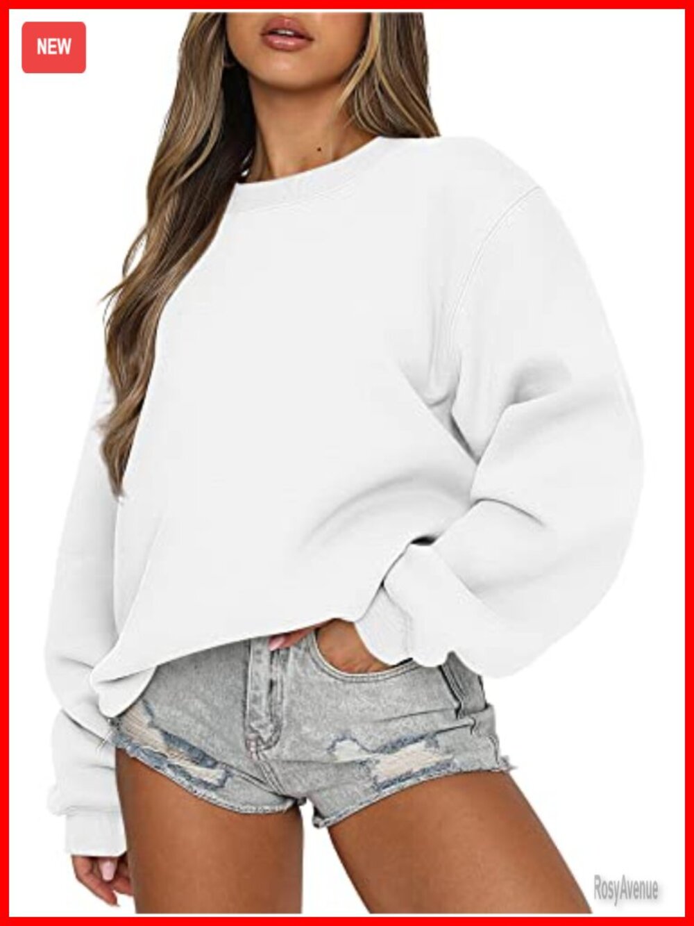 ANRABESS Women's Oversized Crewneck Sweatshirt Loose Fit Pullover